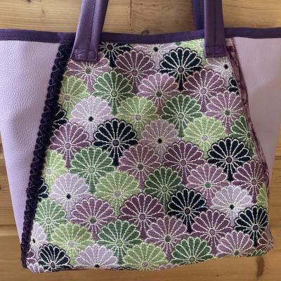 Sac AZTECA mauve ( détail)